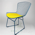 Replica Harry Bertoia Wire Chair with Yellow Color Leather Cushion